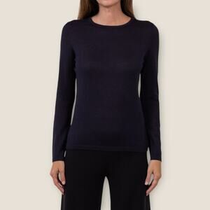 TSE Classic Superfine Cashmere Crewneck in Navy Small